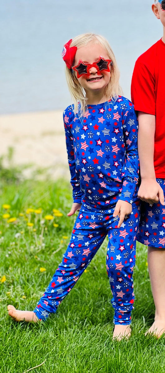 Red, White & Blue Stars Two-Piece Bamboo Viscose Pajama Set