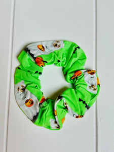 Halloween Ghost Teddy Bear Hair Scrunchie