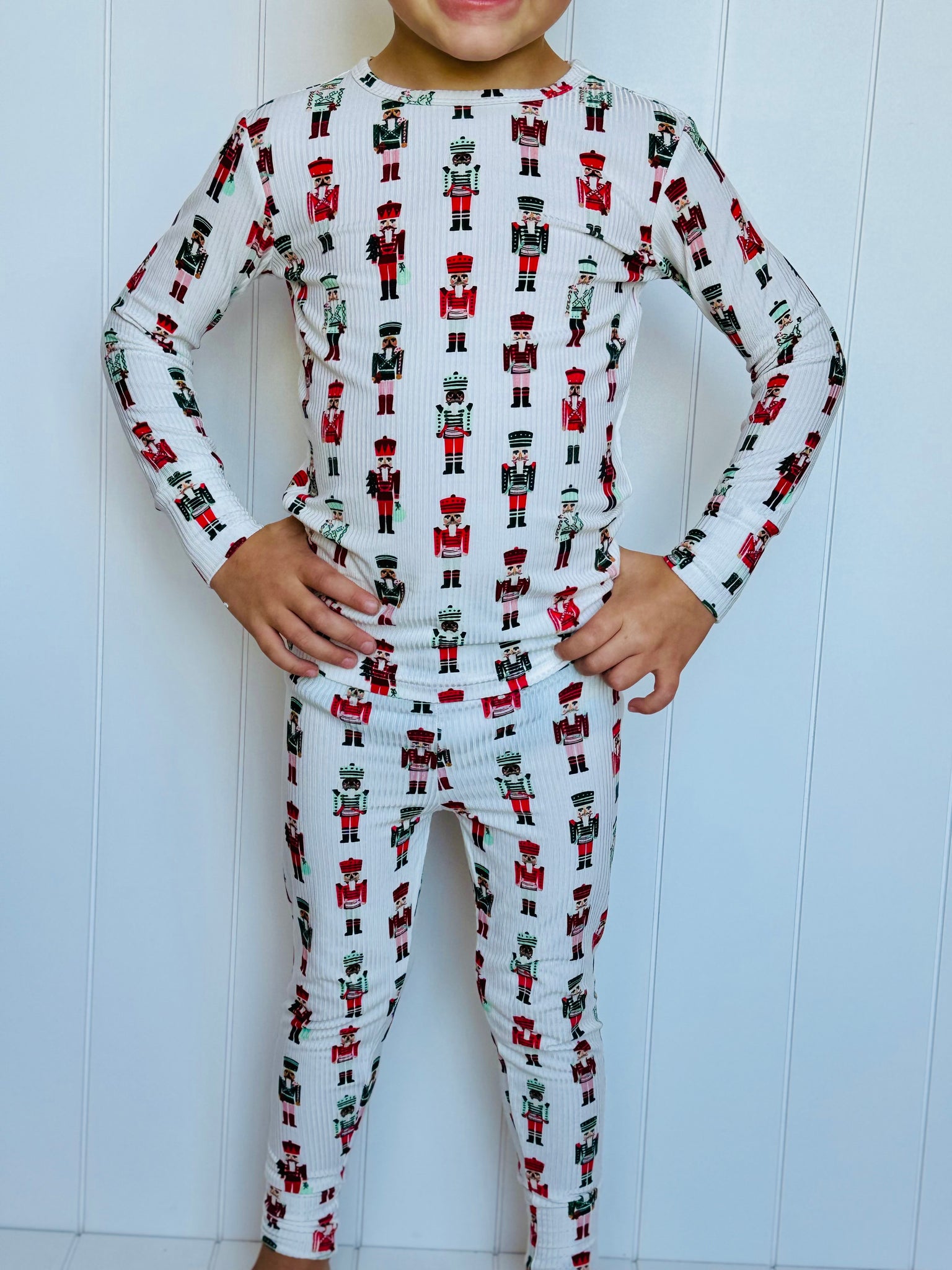 Nutcracker Ribbed Two-Piece Bamboo Viscose Pajama Set