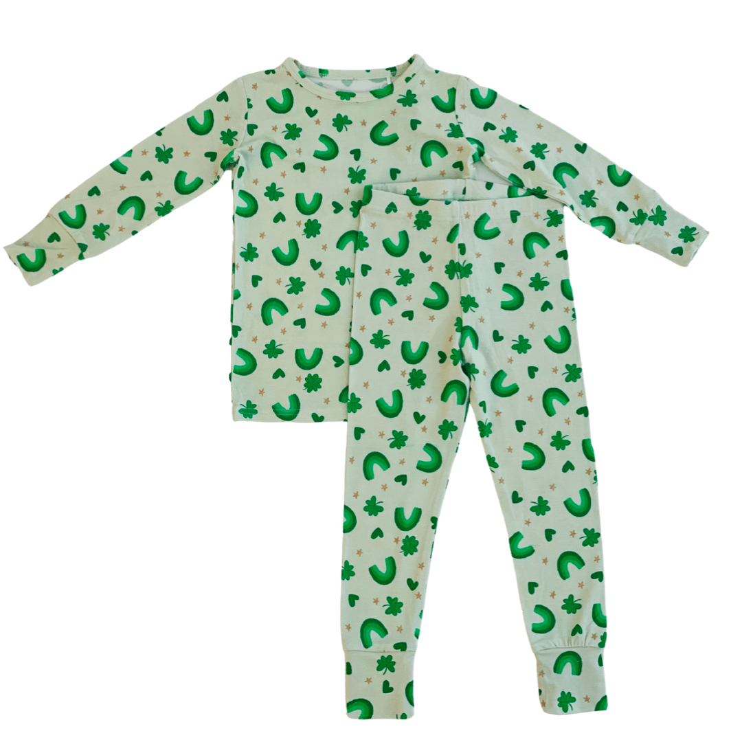 Rainbows & Shamrocks Two-Piece Bamboo Viscose Pajama Set